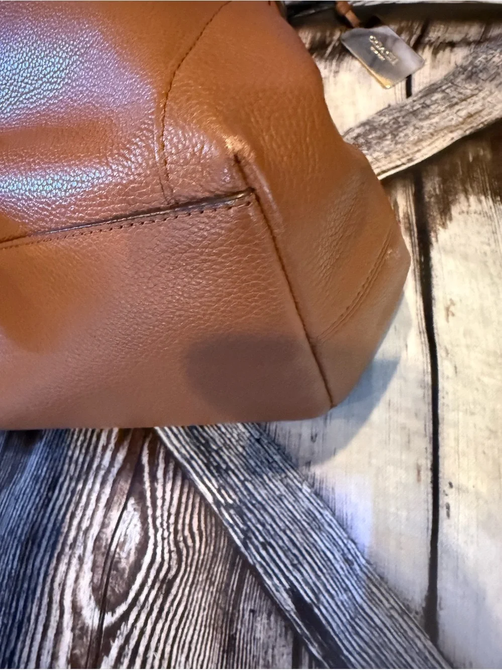 COACH Edie 31 Brown Leather Shoulder Tote